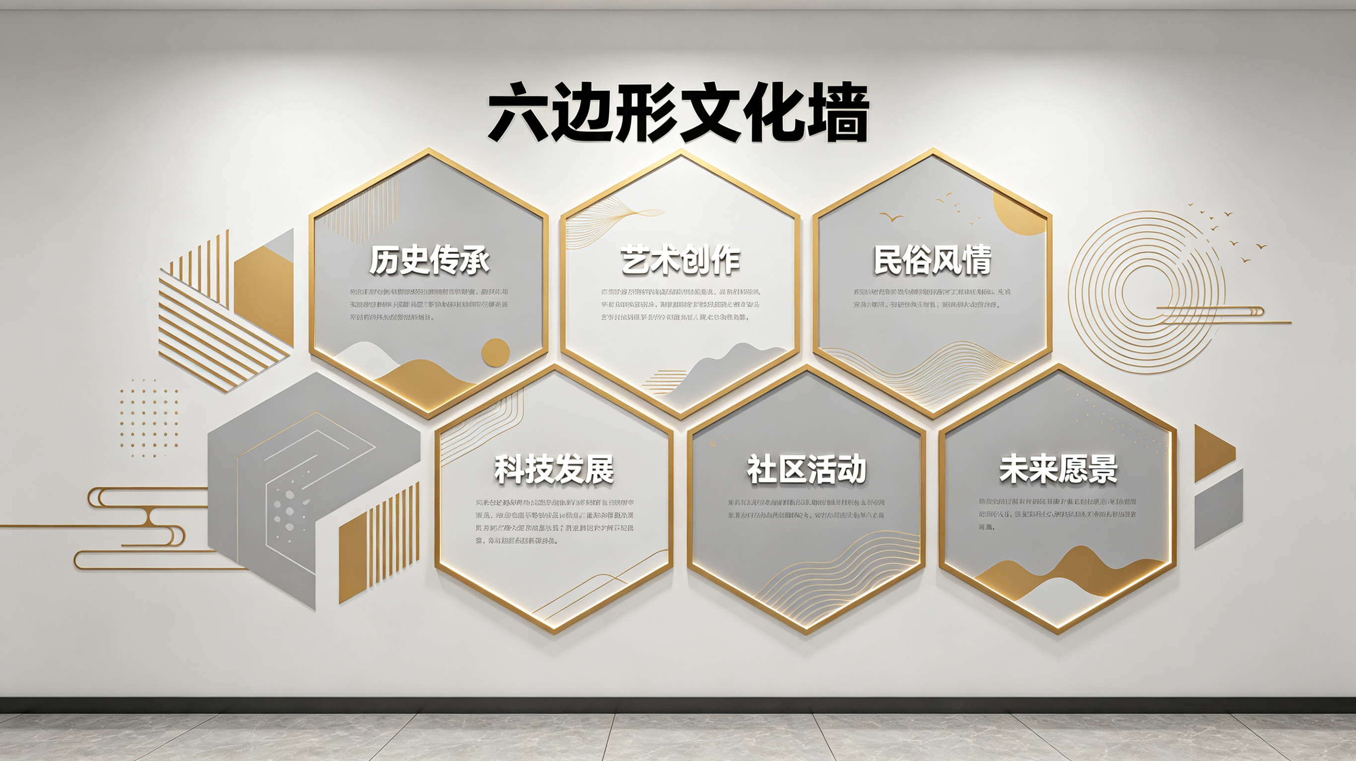 内江企业文化墙 | 六边形信息美学